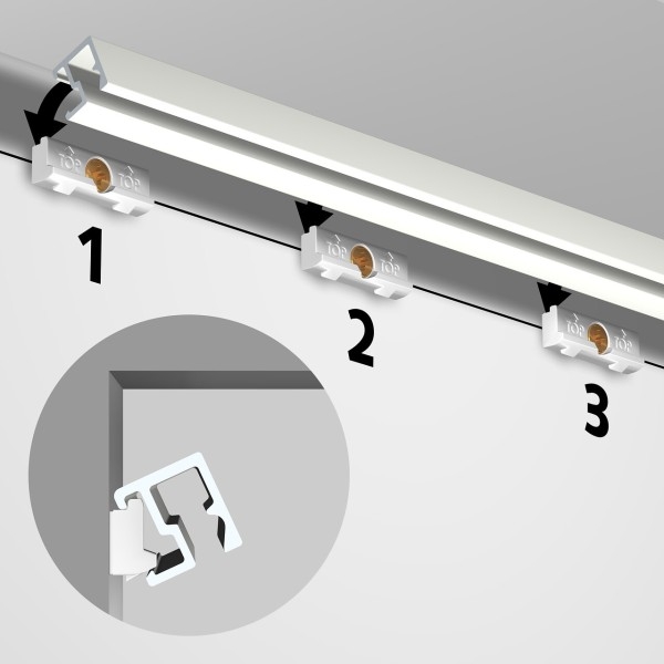 Cimaise contour rail + Clips (Opciones) ( Para ser pegado o follado ) - tabla artiteq ARTI TEQ 7 - Cimaise Tableau 