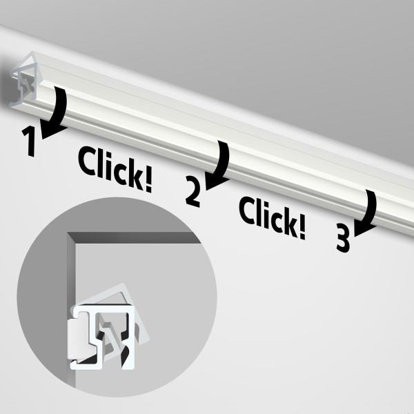 Cimaise contour rail + Clips (Opciones) ( Para ser pegado o follado ) - tabla artiteq ARTI TEQ 8 - Cimaise Tableau 