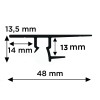 SHADOWLINE DRYWALL CIMAISE (PUTZBEFESTIGUNG) WEISS 13 MM 200 CM ARTI TEQ 5 - Cimaise Tableau 