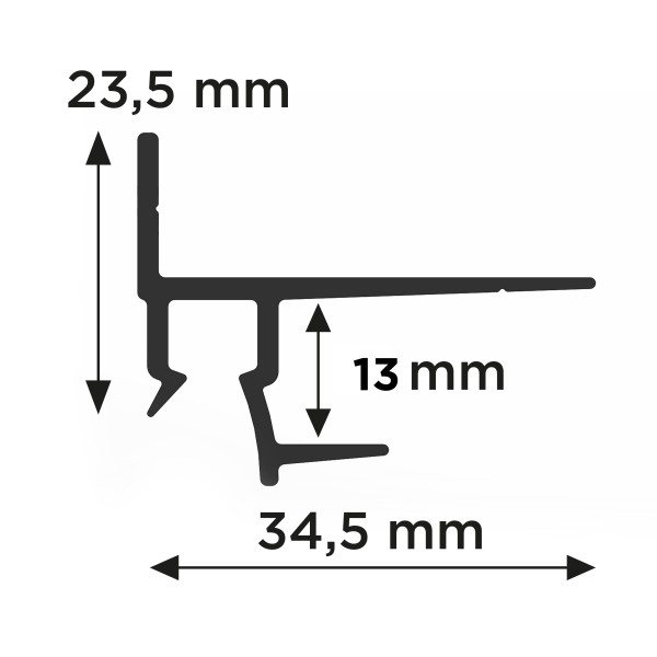 CIMAISE SHADOWLINE MASONRY (MUR FIXATION) WHITE 200 CM ARTI TEQ 5 - Cimaise Tableau 