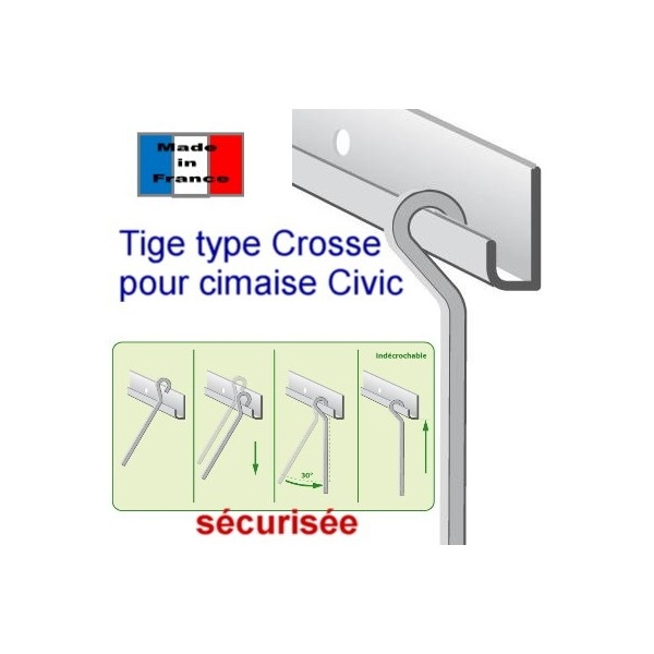 Stem 4 x 4 mm type cross - fixing for table civic industry Civic Industrie 2 - Cimaise Tableau 