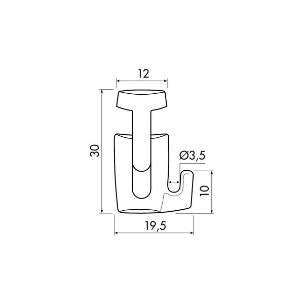 Ganchillo de autobloqueo Newly H100 - 20kg Newly 3 - Cimaise Tableau 