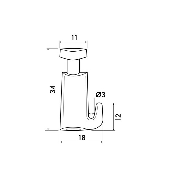 Self-locking hook MICRO GRIP 2 MM 20 KG - pendants picture artiteq ARTI TEQ 7 - Cimaise Tableau 