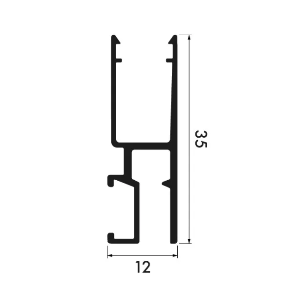 Newly R35 führte Schiene + geteilt 200 cm Newly 16 - Cimaise Tableau 