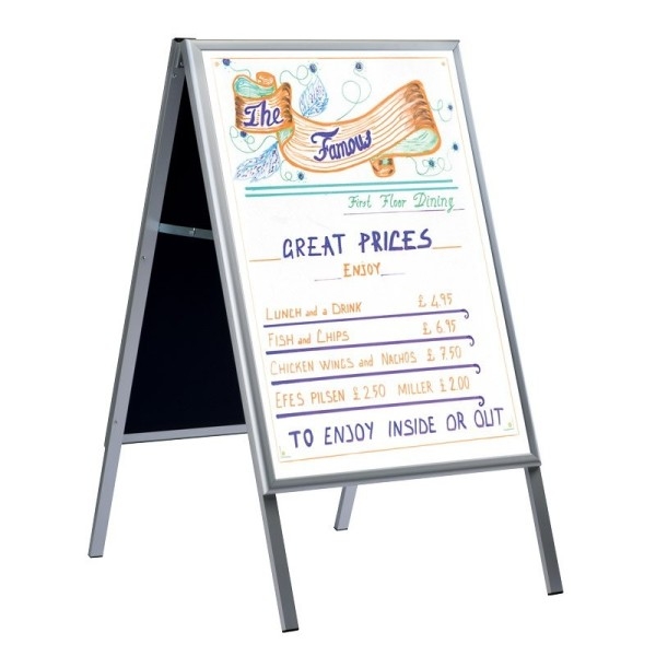 Sidewalk horse A-board whiteboard aluminum frame 600 x 800 M&T DISPLAYS 2 - Cimaise Tableau 