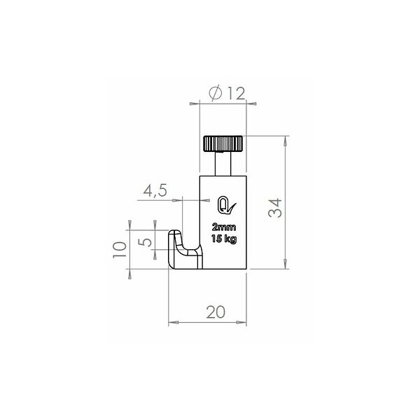 Self-locking hook 15 kg - suspention tableaux artiteq ARTI TEQ 5 - Cimaise Tableau 