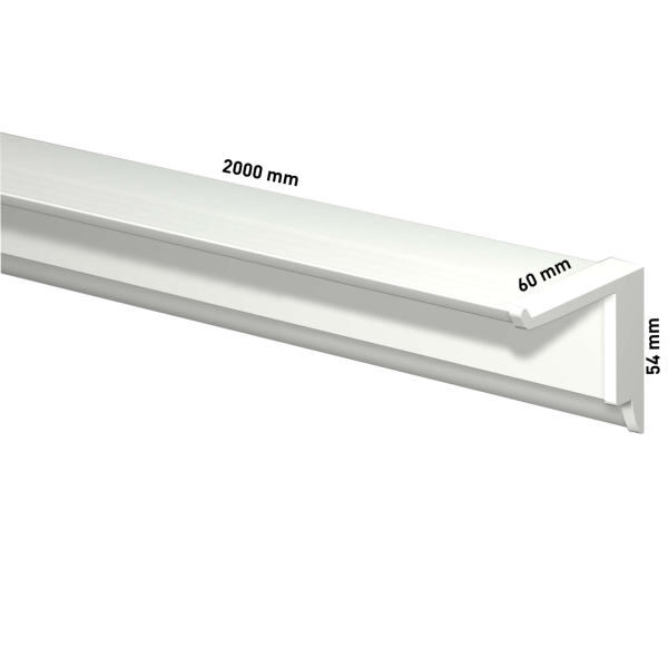 INFO RAIL + BLANC 200 CM (INCLUT MATÉRIEL DE FIXATION, EMBOUTS DE RAIL ET 4X MOUSE MAGNETS BLANC)