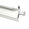 INFO RAIL + BLANC 200 CM (INCLUT MATÉRIEL DE FIXATION, EMBOUTS DE RAIL ET 4X MOUSE MAGNETS BLANC)