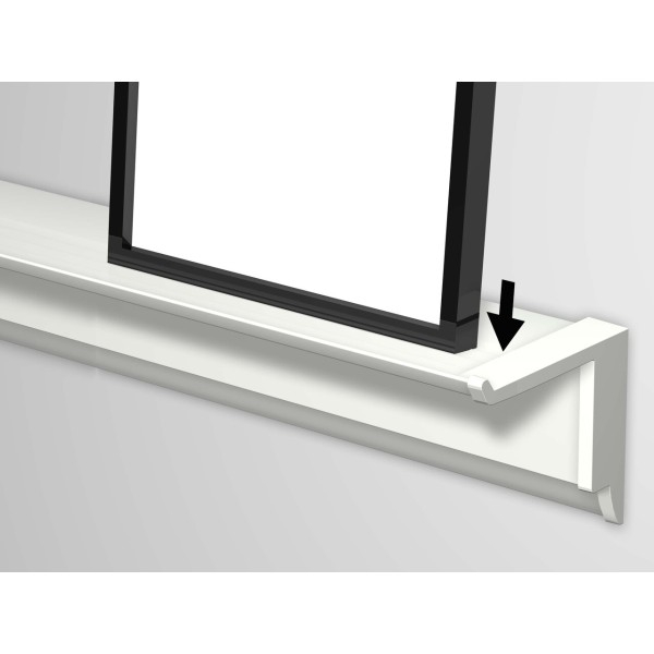 INFO RAIL + WHITE 200 CM (INCLUDES MOUNTING HARDWARE, RAIL ENDS AND 4X MOUSE MAGNETS WHITE) ARTI TEQ 9 - Cimaise Tableau 