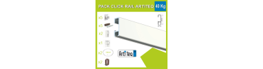 Kit cimaise click rail 30 Kg Artiteq - Pack accrochage tableau