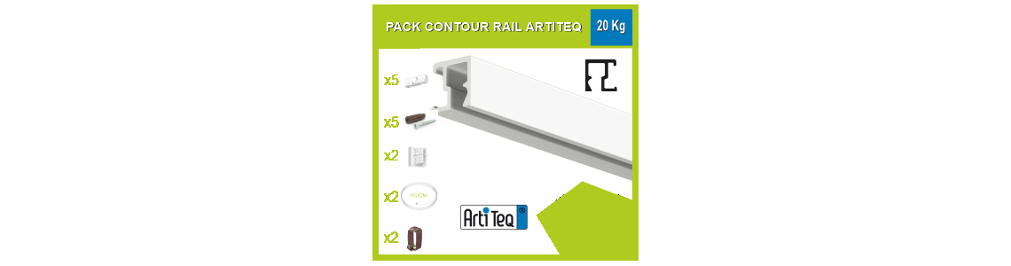 artiteq 20 kg Contour Rail Bilderschienen-Set