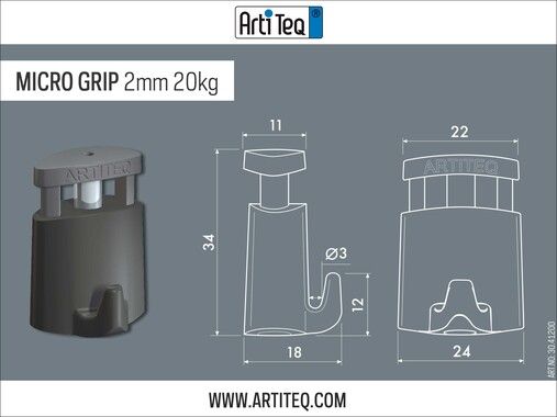 crochet autobloquant artiteq gripp 20 Kg