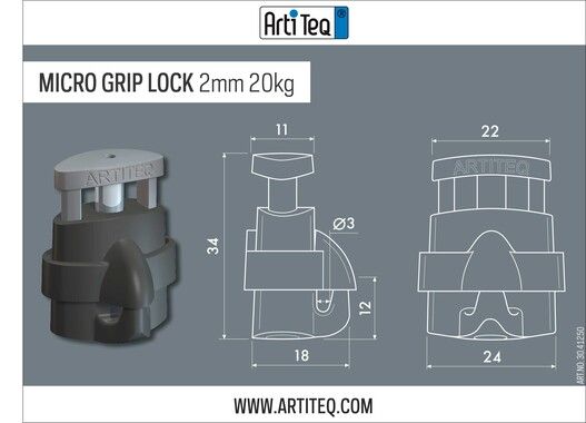 Crochet autobloquant micro gripp lock artiteq