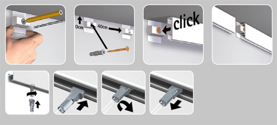 comment installer la cimaise click rail artiteq